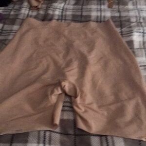 Beige High-Waist Shaping Shorts with low back shear  medium compression